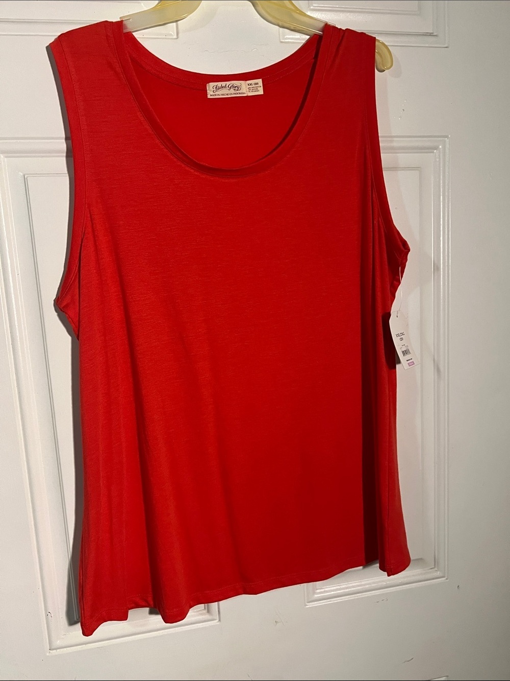 Faded Glory Bright Red Scoop Neck Tank